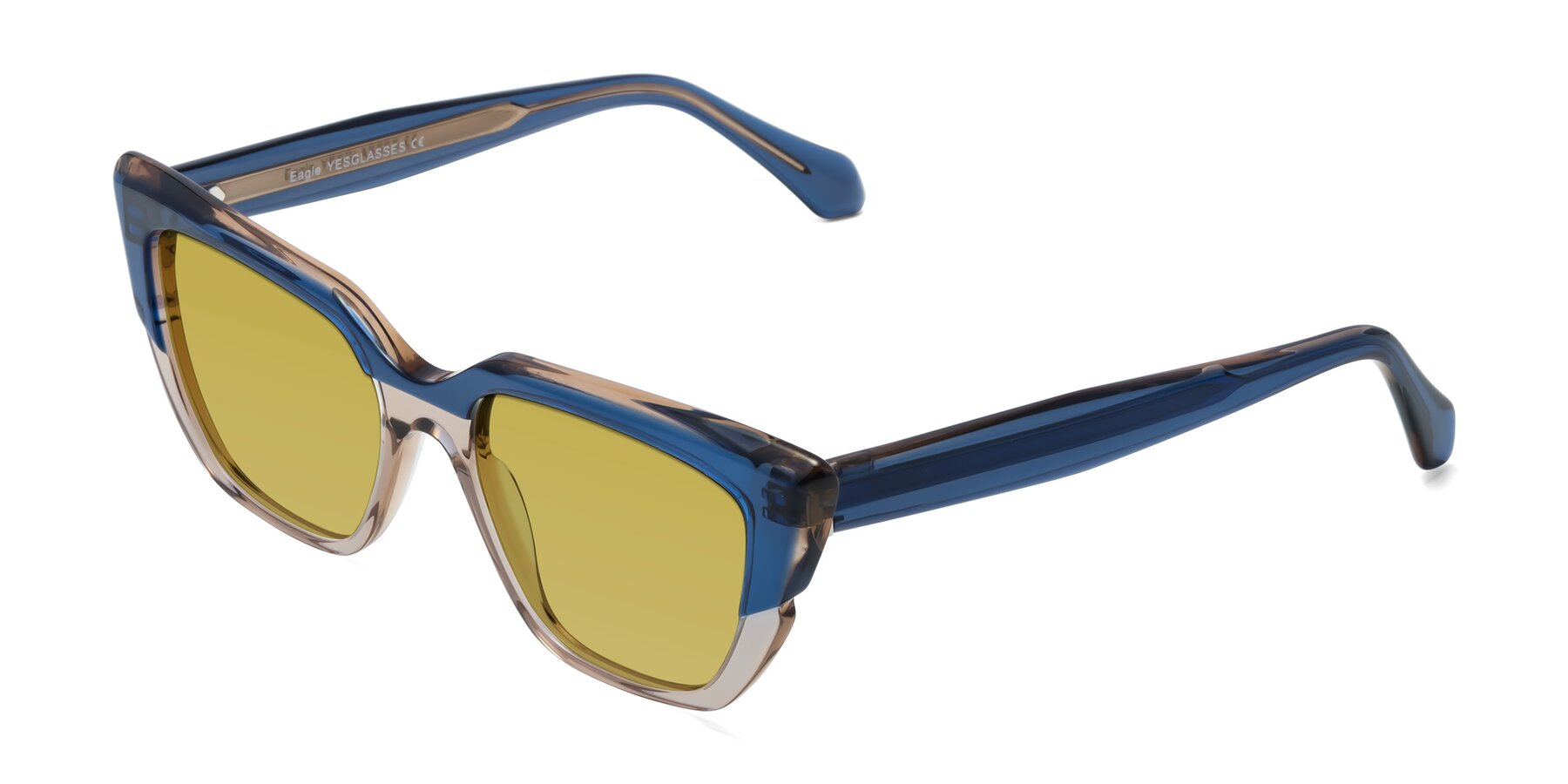 Angle of Eagle in Blue-Beige with Champagne Tinted Lenses