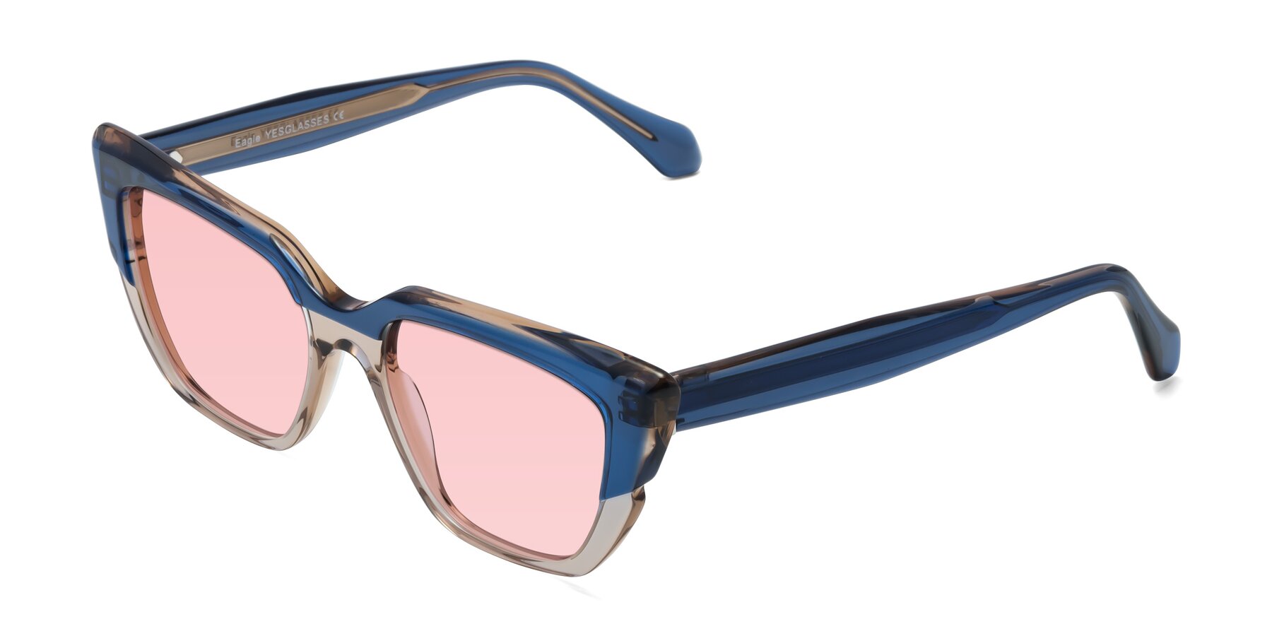 Angle of Eagle in Blue-Beige with Light Garnet Tinted Lenses