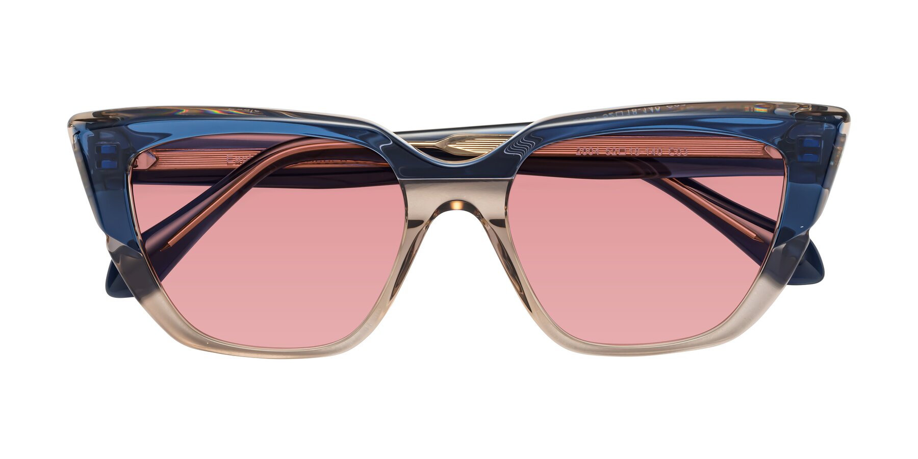 Folded Front of Eagle in Blue-Beige with Medium Garnet Tinted Lenses