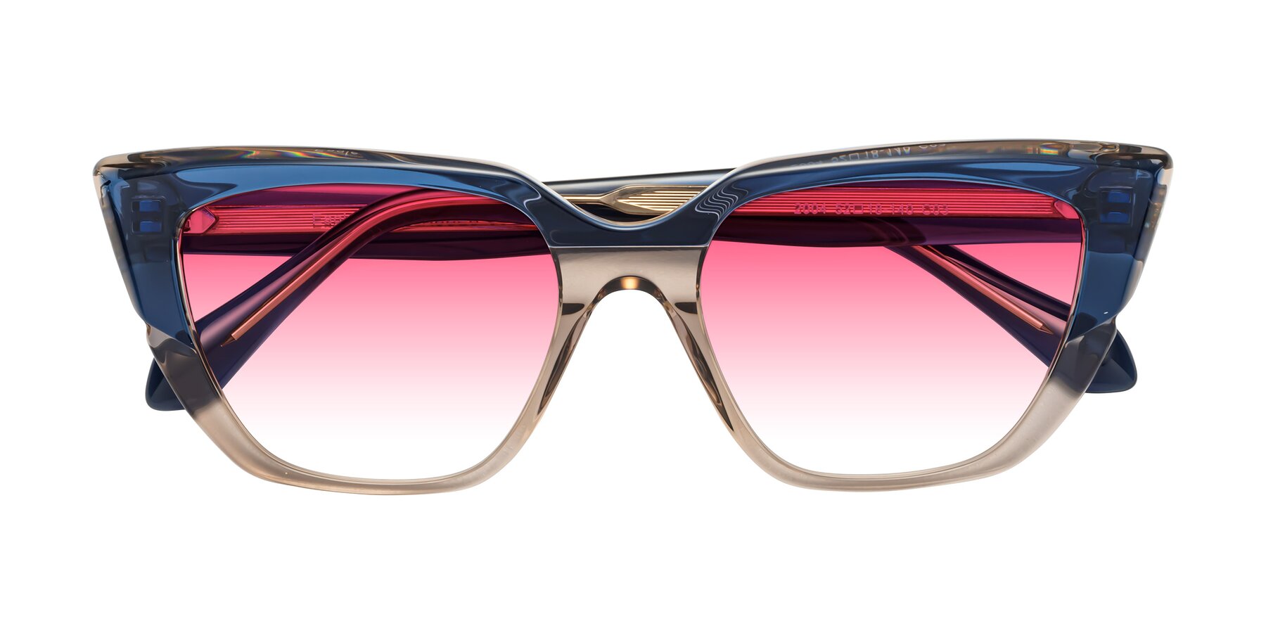 Folded Front of Eagle in Blue-Beige with Pink Gradient Lenses