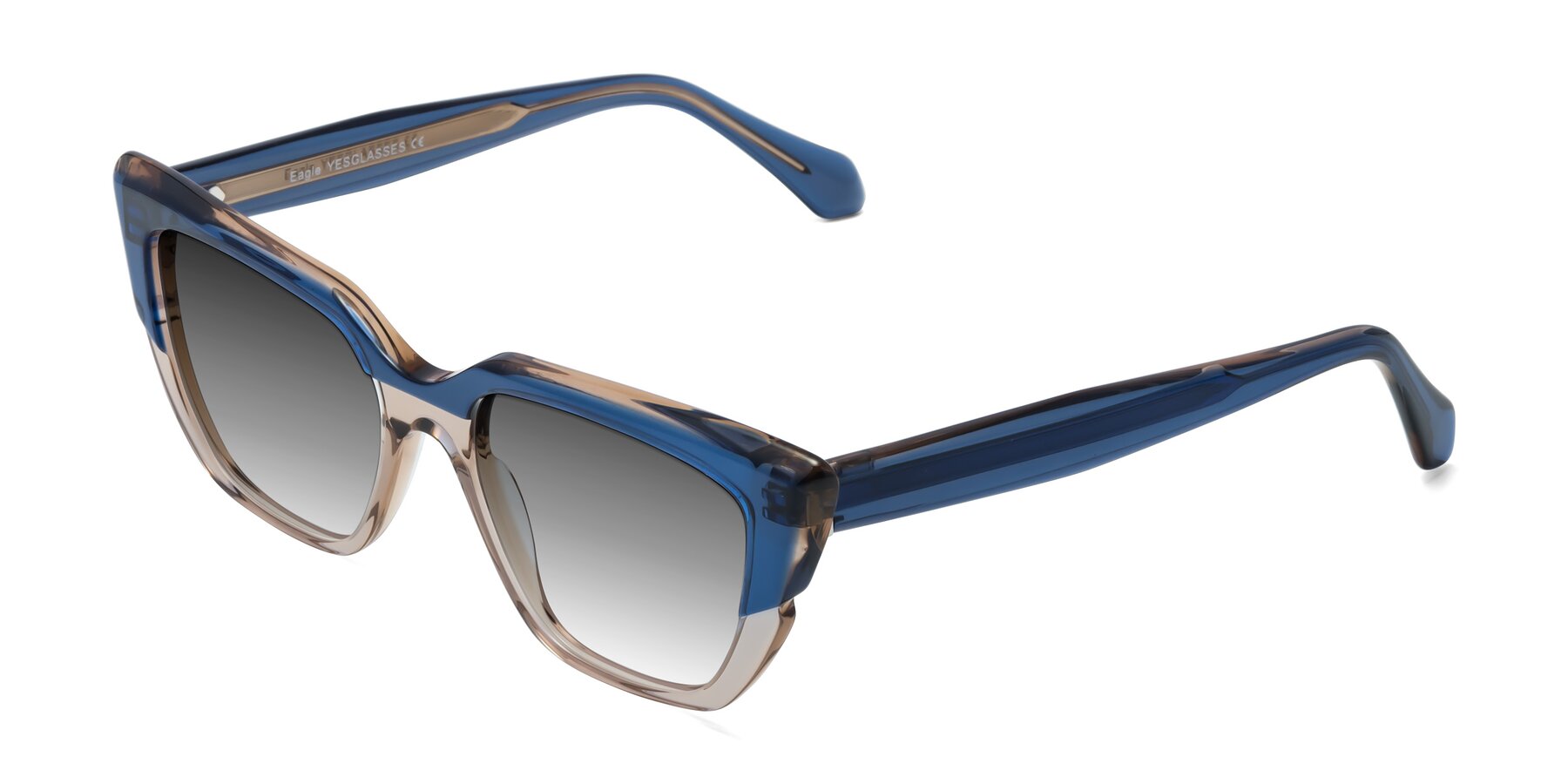 Angle of Eagle in Blue-Beige with Gray Gradient Lenses