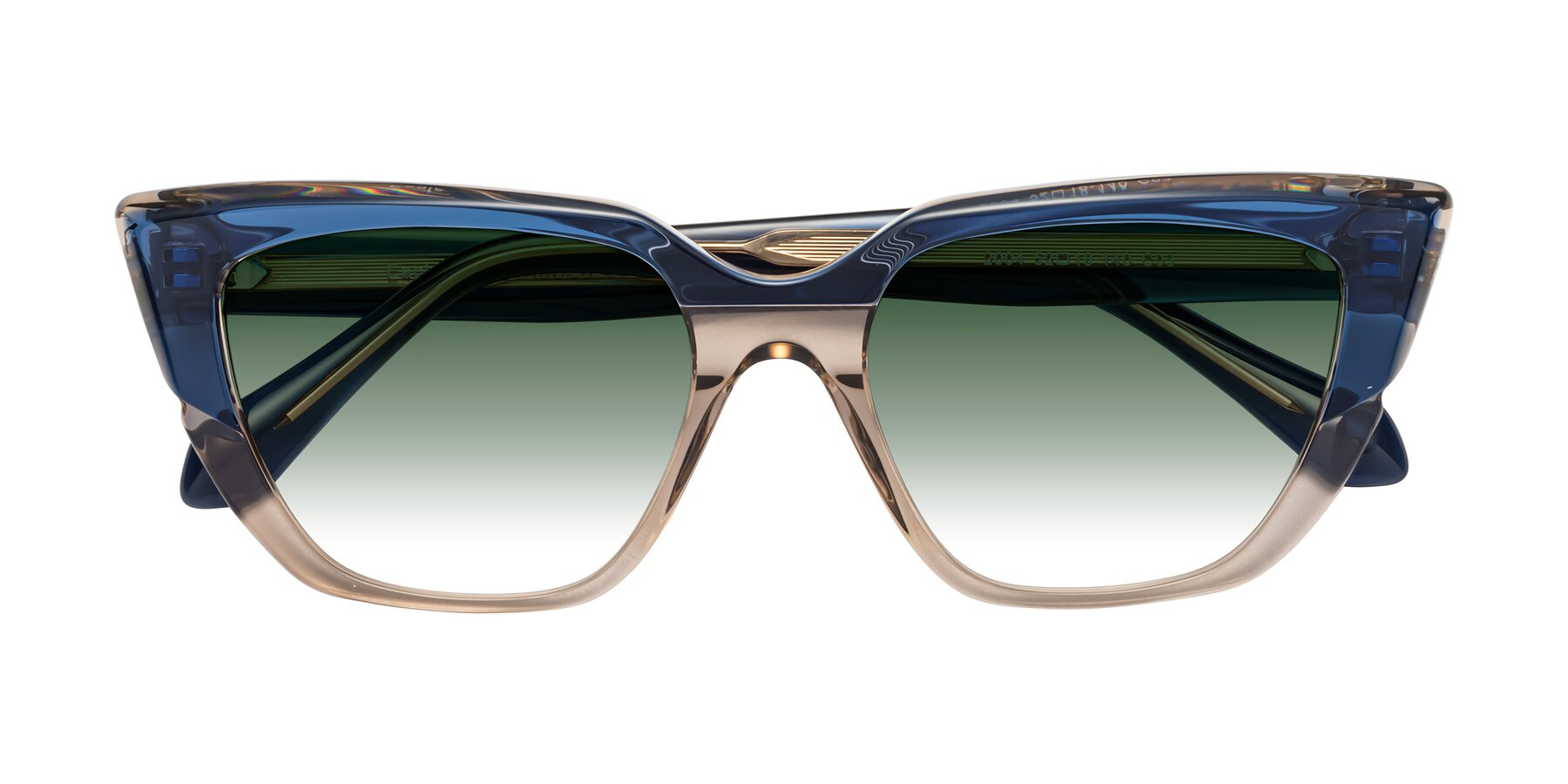 Folded Front of Eagle in Blue-Beige with Green Gradient Lenses