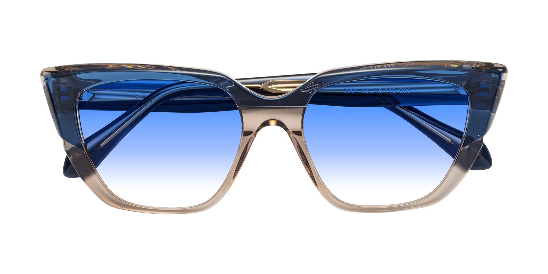 Folded Front of Eagle in Blue-Beige with Blue Gradient Lenses