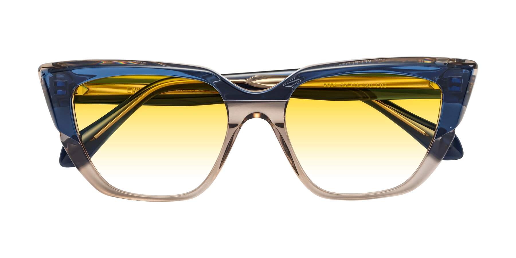 Folded Front of Eagle in Blue-Beige with Yellow Gradient Lenses