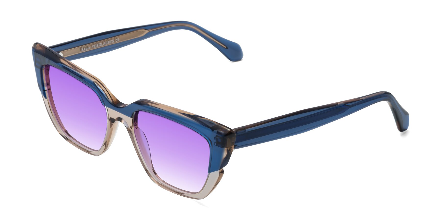Angle of Eagle in Blue-Beige with Purple Gradient Lenses