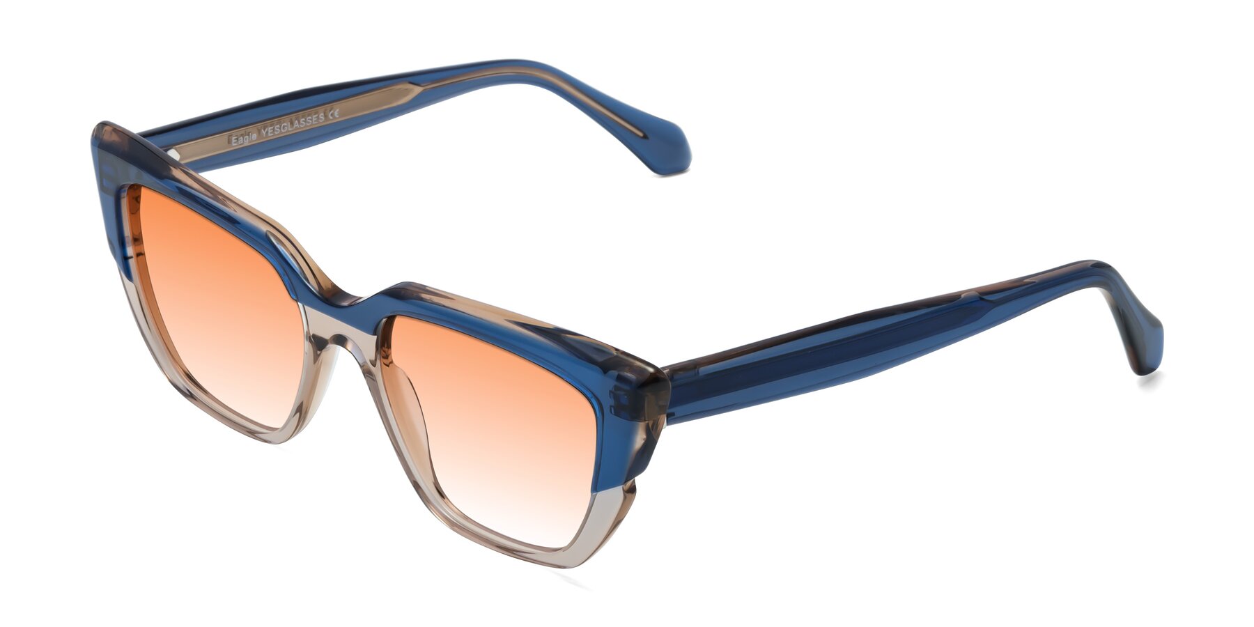 Angle of Eagle in Blue-Beige with Orange Gradient Lenses