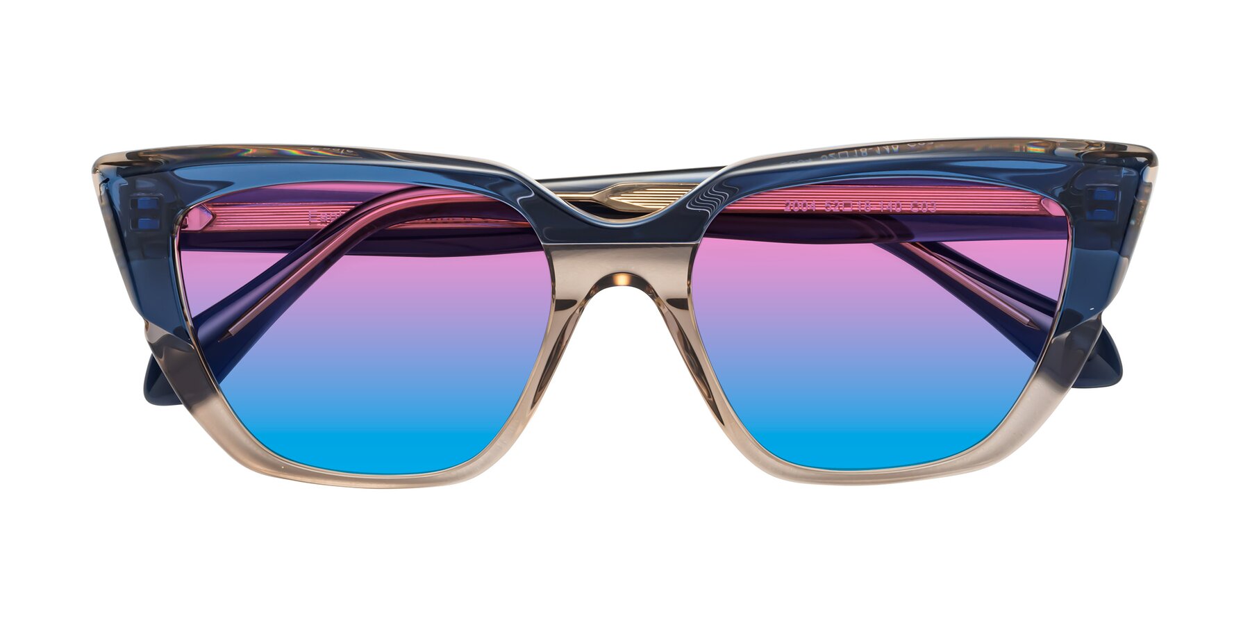 Folded Front of Eagle in Blue-Beige with Pink / Blue Gradient Lenses
