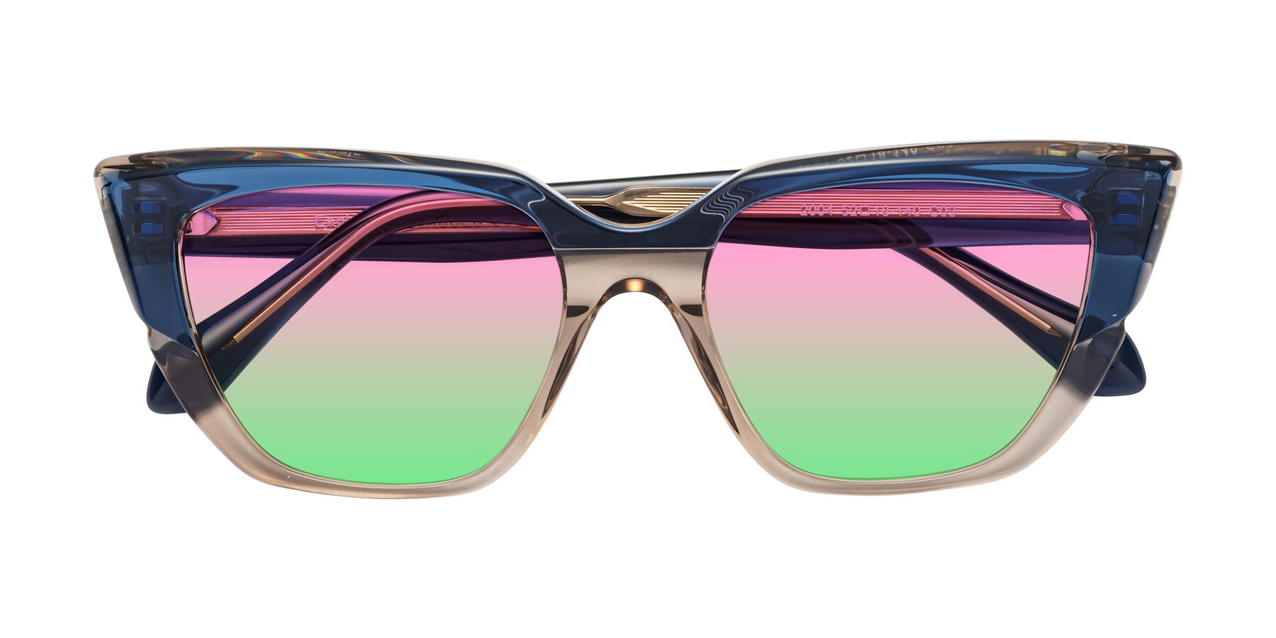 Folded Front of Eagle in Blue-Beige with Pink / Green Gradient Lenses