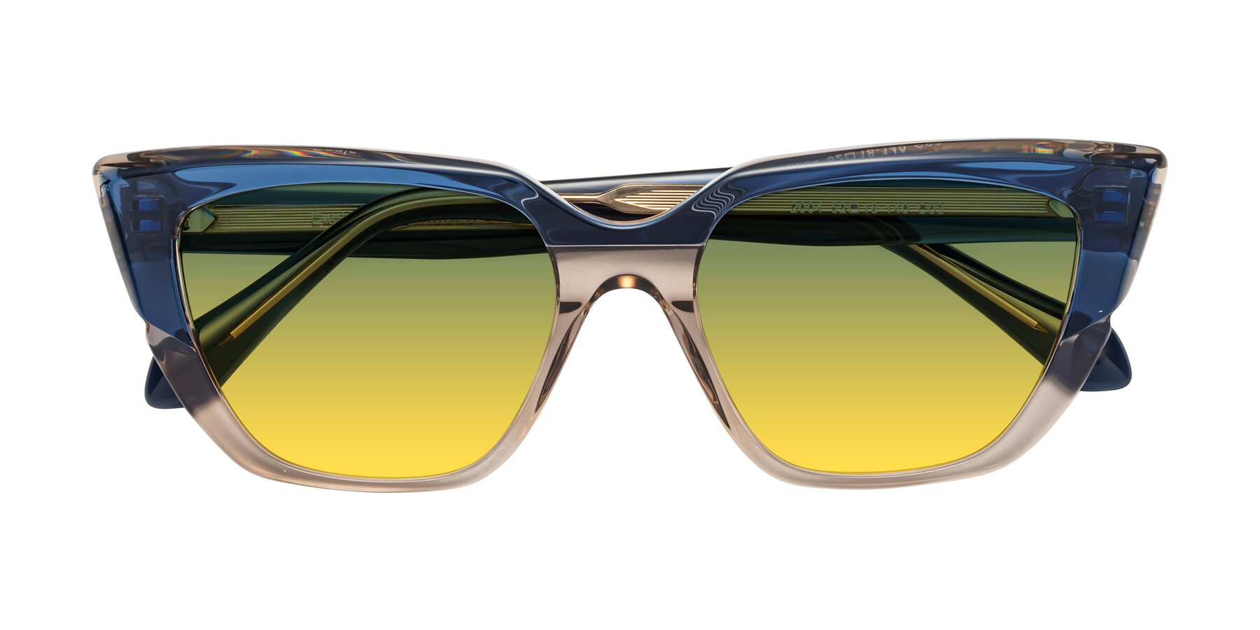 Folded Front of Eagle in Blue-Beige with Green / Yellow Gradient Lenses