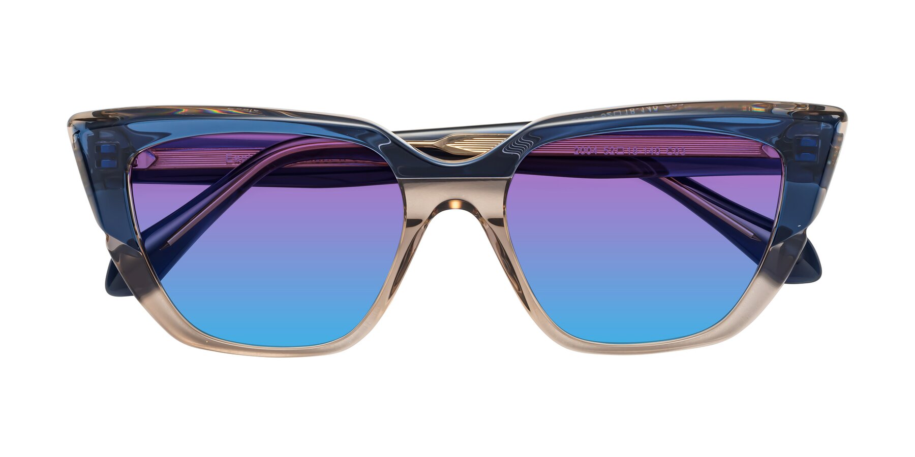 Folded Front of Eagle in Blue-Beige with Purple / Blue Gradient Lenses