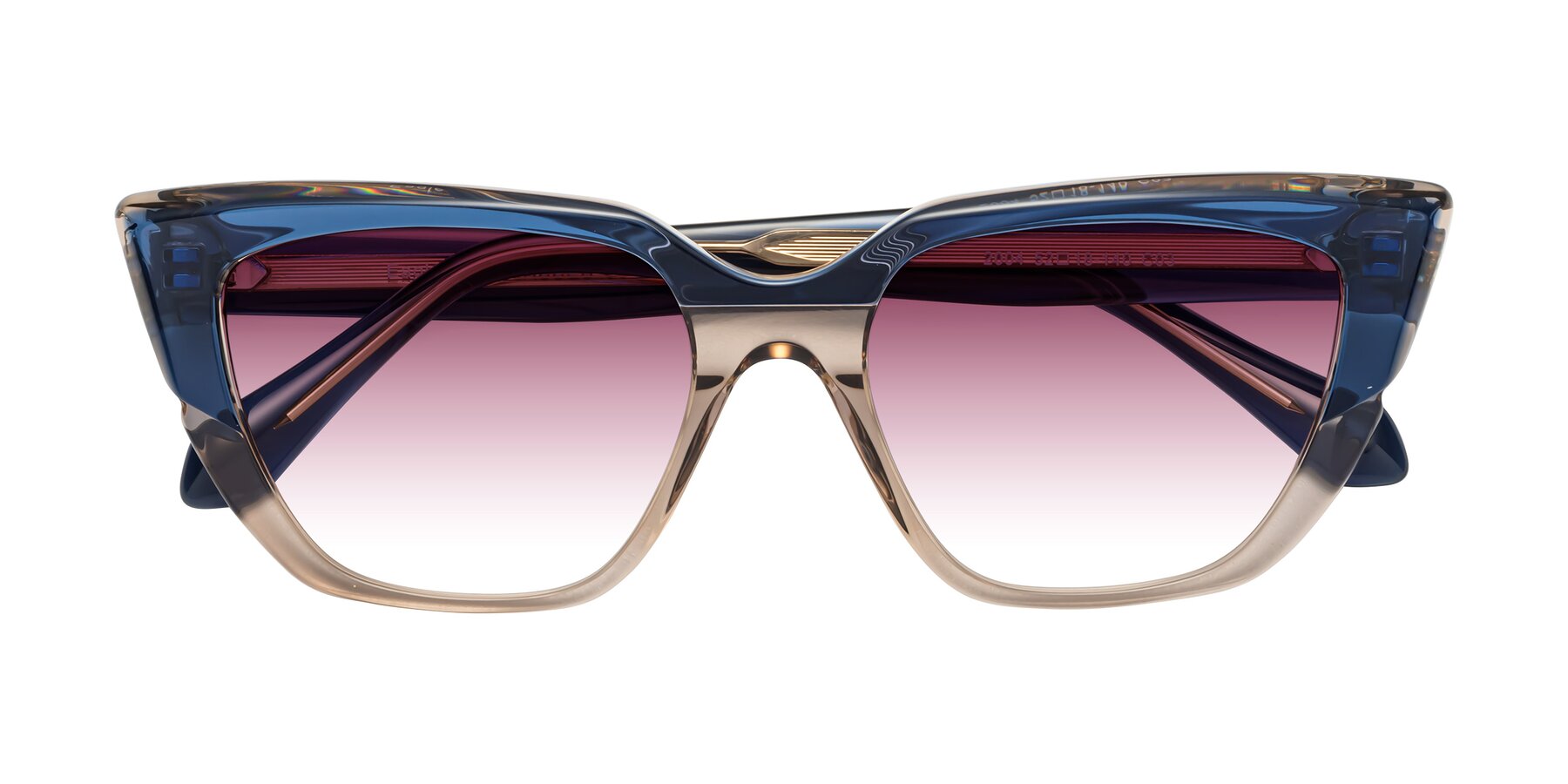 Folded Front of Eagle in Blue-Beige with Wine Gradient Lenses