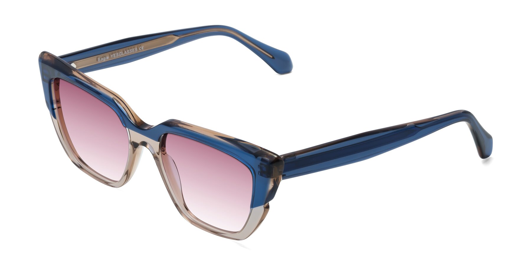 Angle of Eagle in Blue-Beige with Wine Gradient Lenses