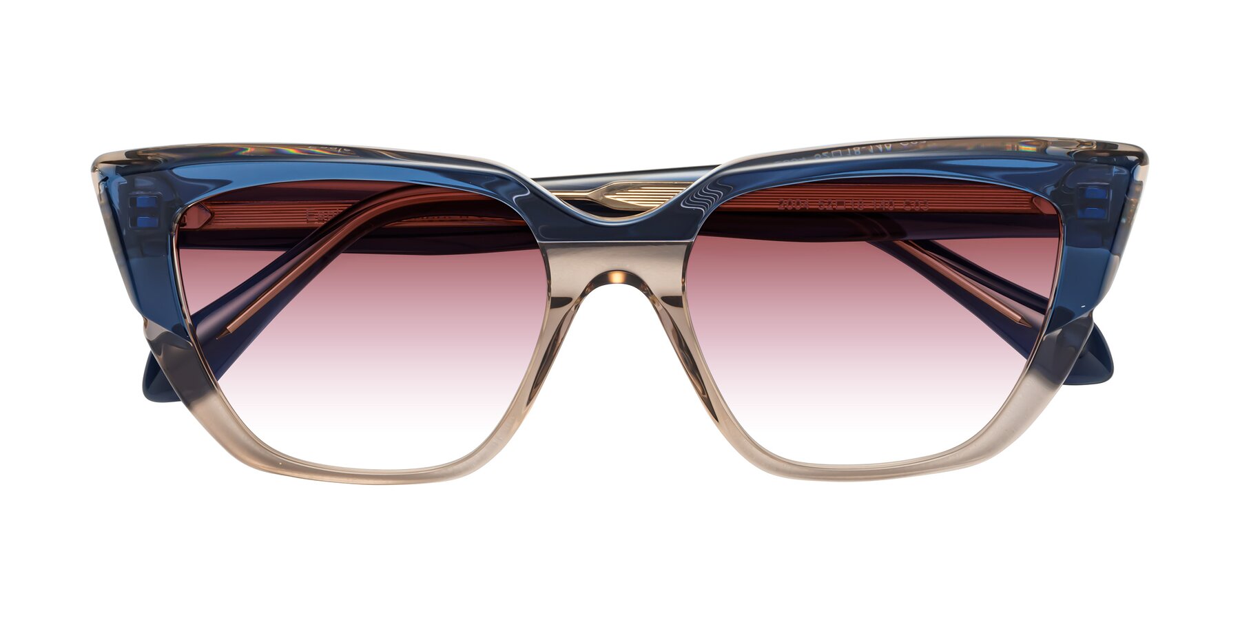 Folded Front of Eagle in Blue-Beige with Garnet Gradient Lenses