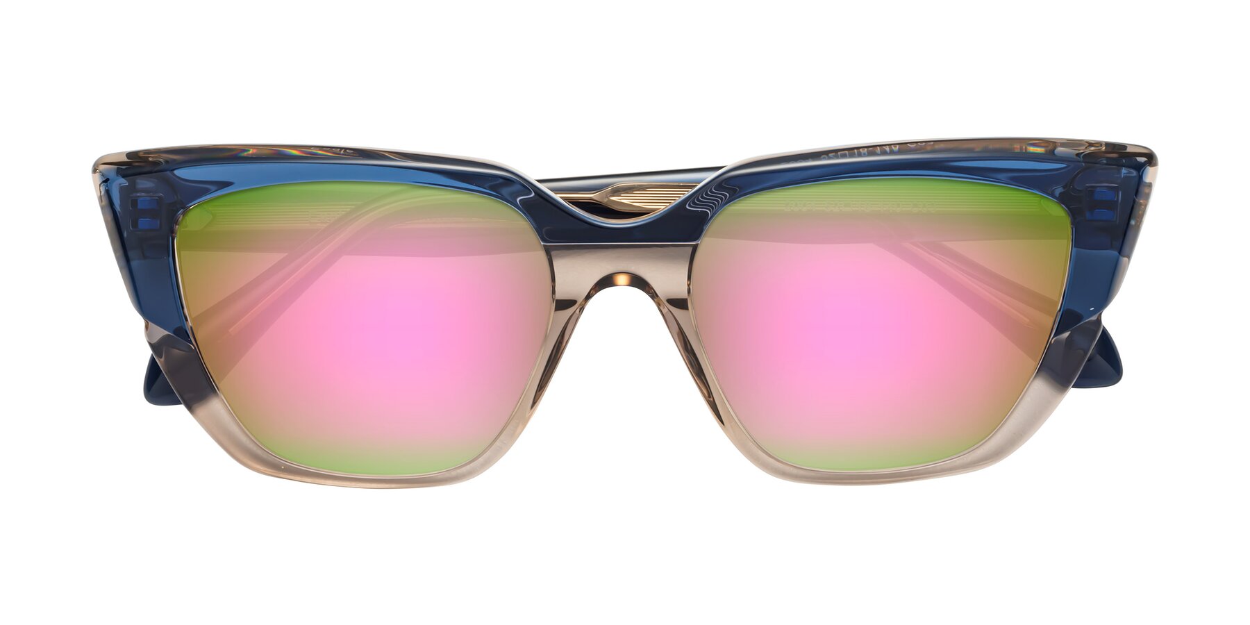 Folded Front of Eagle in Blue-Beige with Pink Mirrored Lenses
