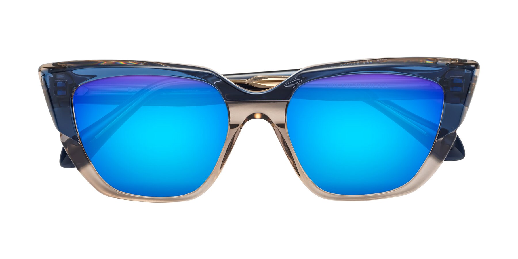Folded Front of Eagle in Blue-Beige with Blue Mirrored Lenses