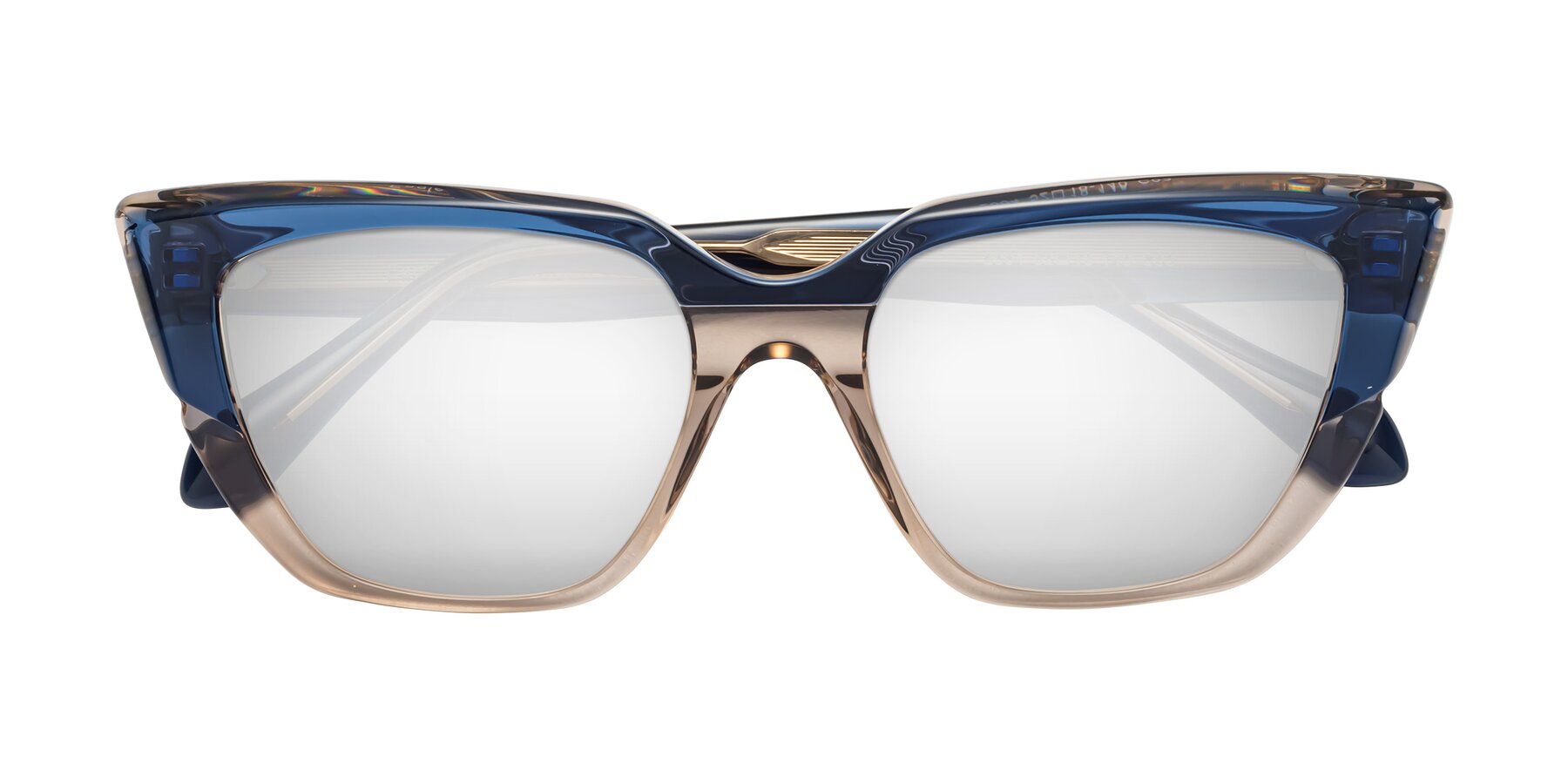 Folded Front of Eagle in Blue-Beige with Silver Mirrored Lenses