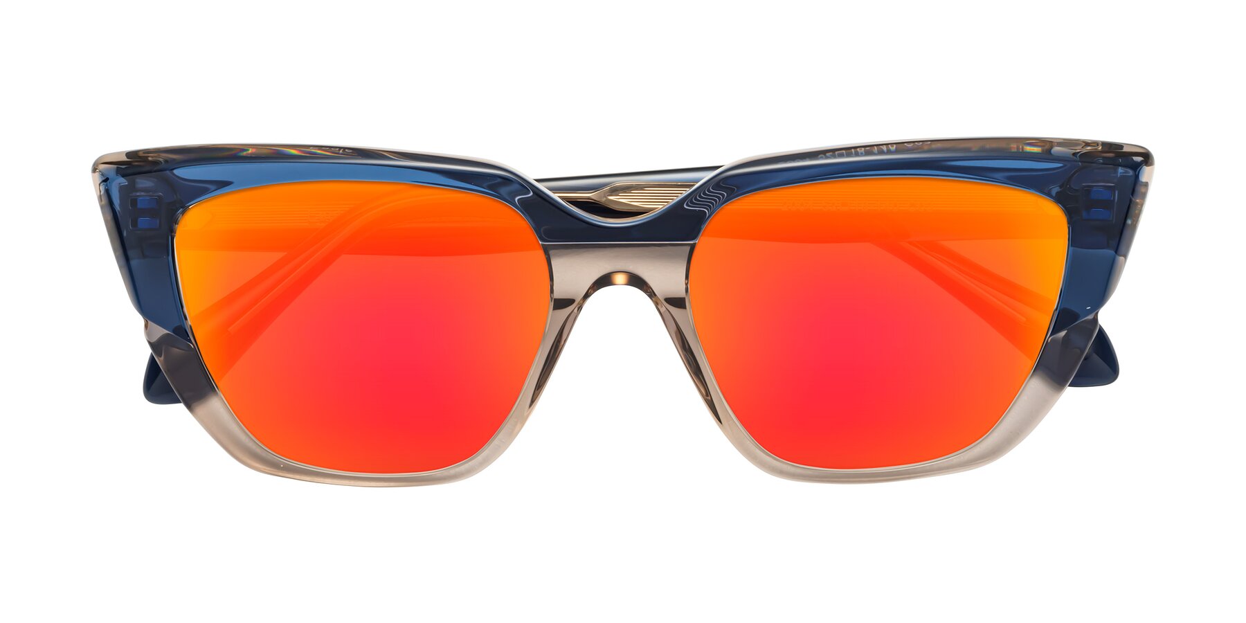 Folded Front of Eagle in Blue-Beige with Red Gold Mirrored Lenses