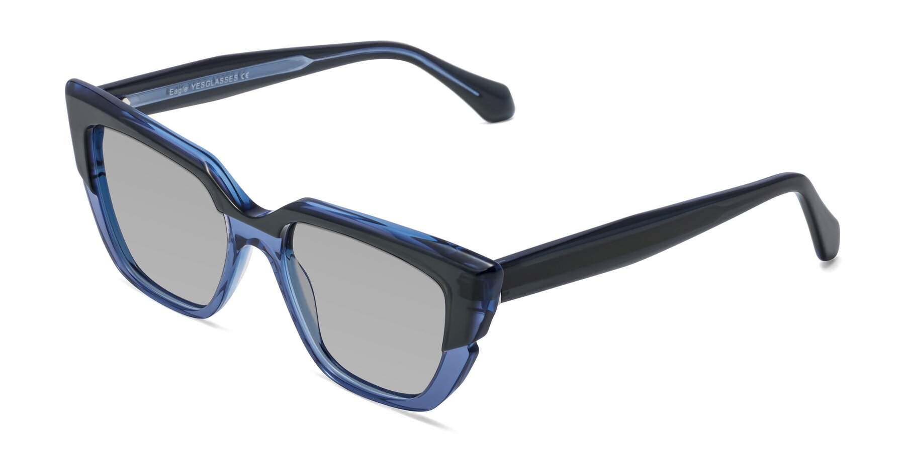 Angle of Eagle in Dark Green-Blue with Light Gray Tinted Lenses