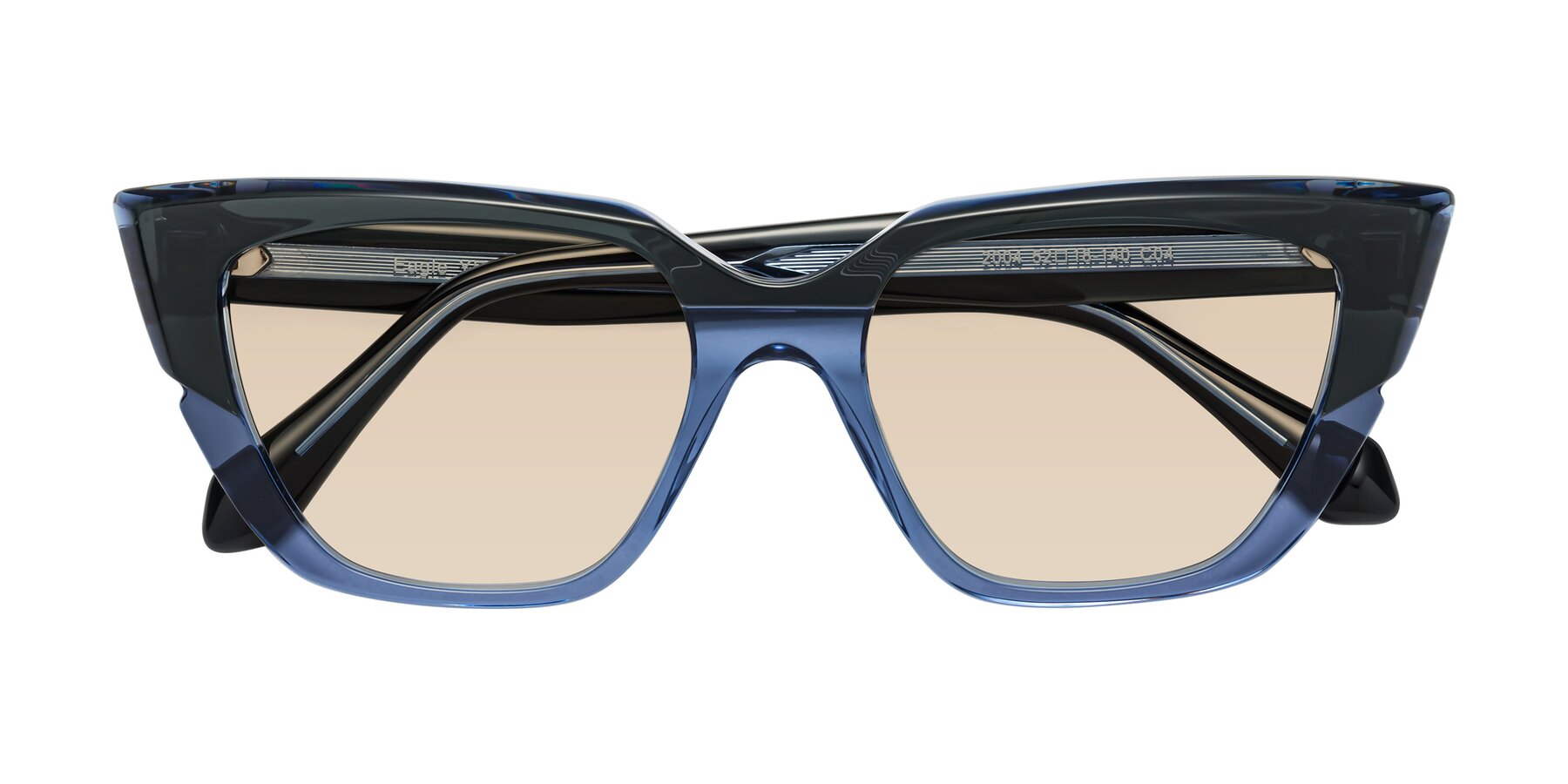 Folded Front of Eagle in Dark Green-Blue with Light Brown Tinted Lenses