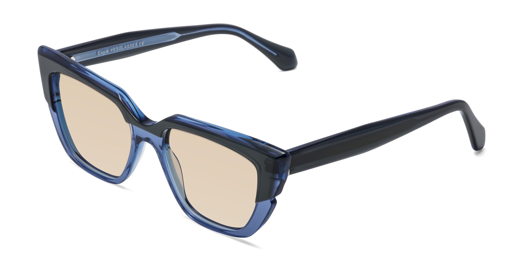 Angle of Eagle in Dark Green-Blue with Light Brown Tinted Lenses