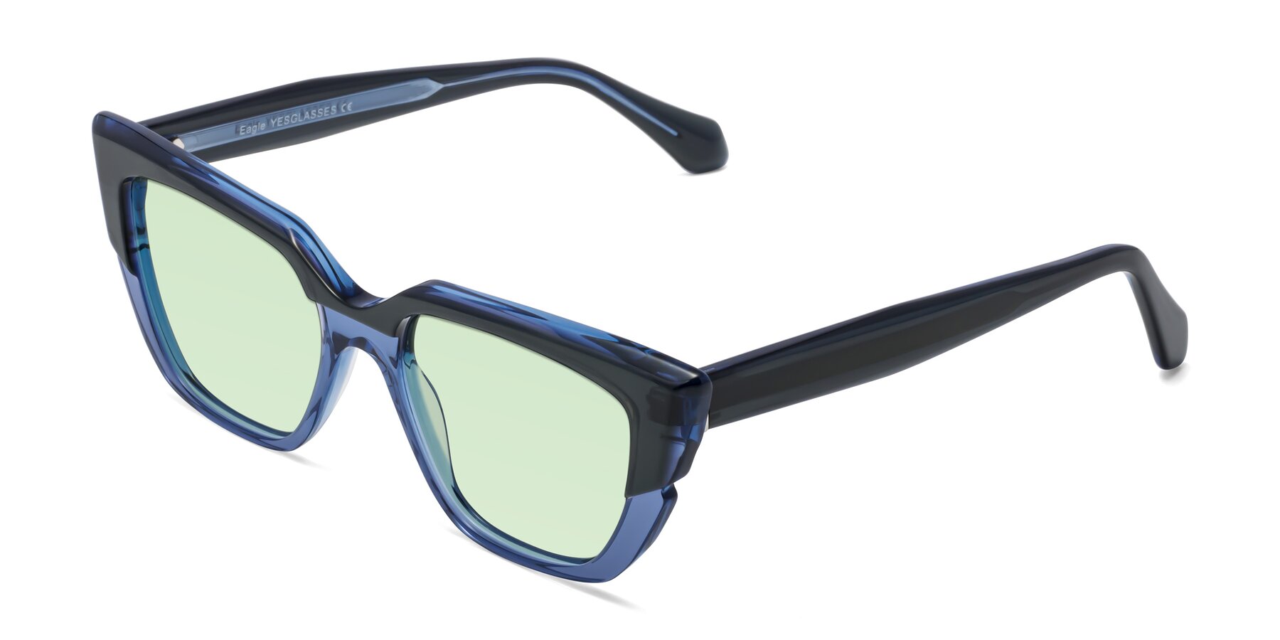 Angle of Eagle in Dark Green-Blue with Light Green Tinted Lenses