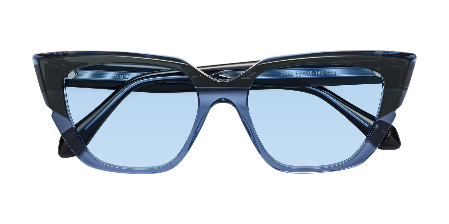 Folded Front of Eagle in Dark Green-Blue with Light Blue Tinted Lenses