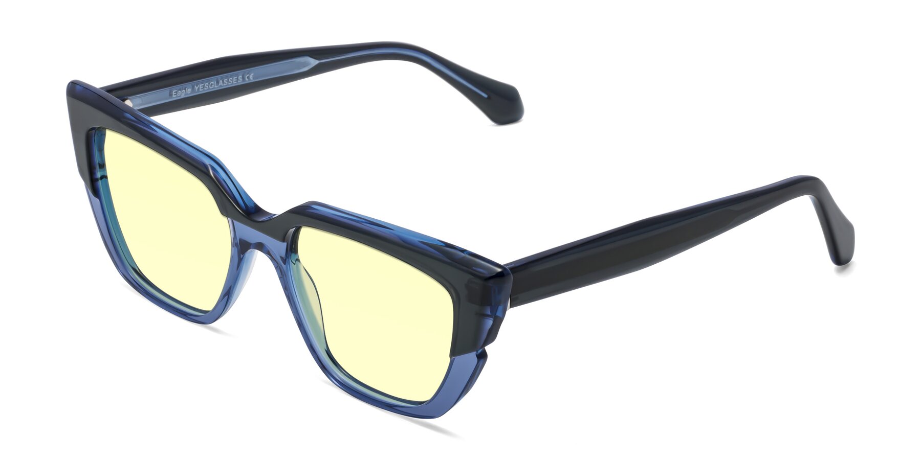 Angle of Eagle in Dark Green-Blue with Light Yellow Tinted Lenses