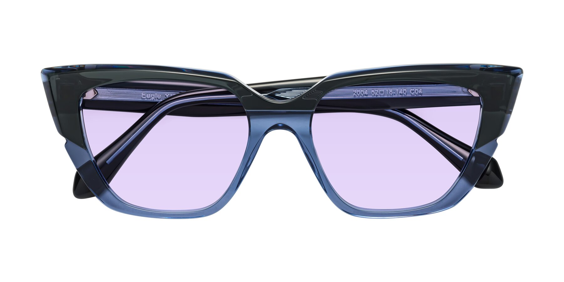 Folded Front of Eagle in Dark Green-Blue with Light Purple Tinted Lenses