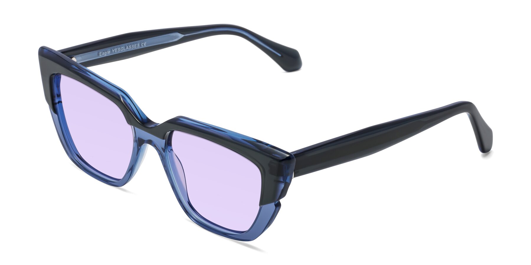 Angle of Eagle in Dark Green-Blue with Light Purple Tinted Lenses