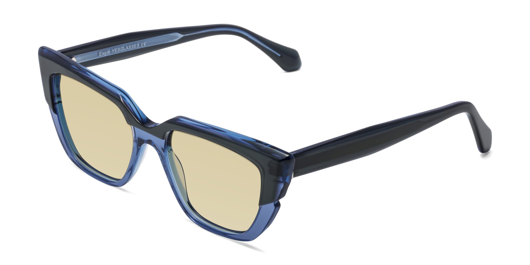 Angle of Eagle in Dark Green-Blue with Light Champagne Tinted Lenses