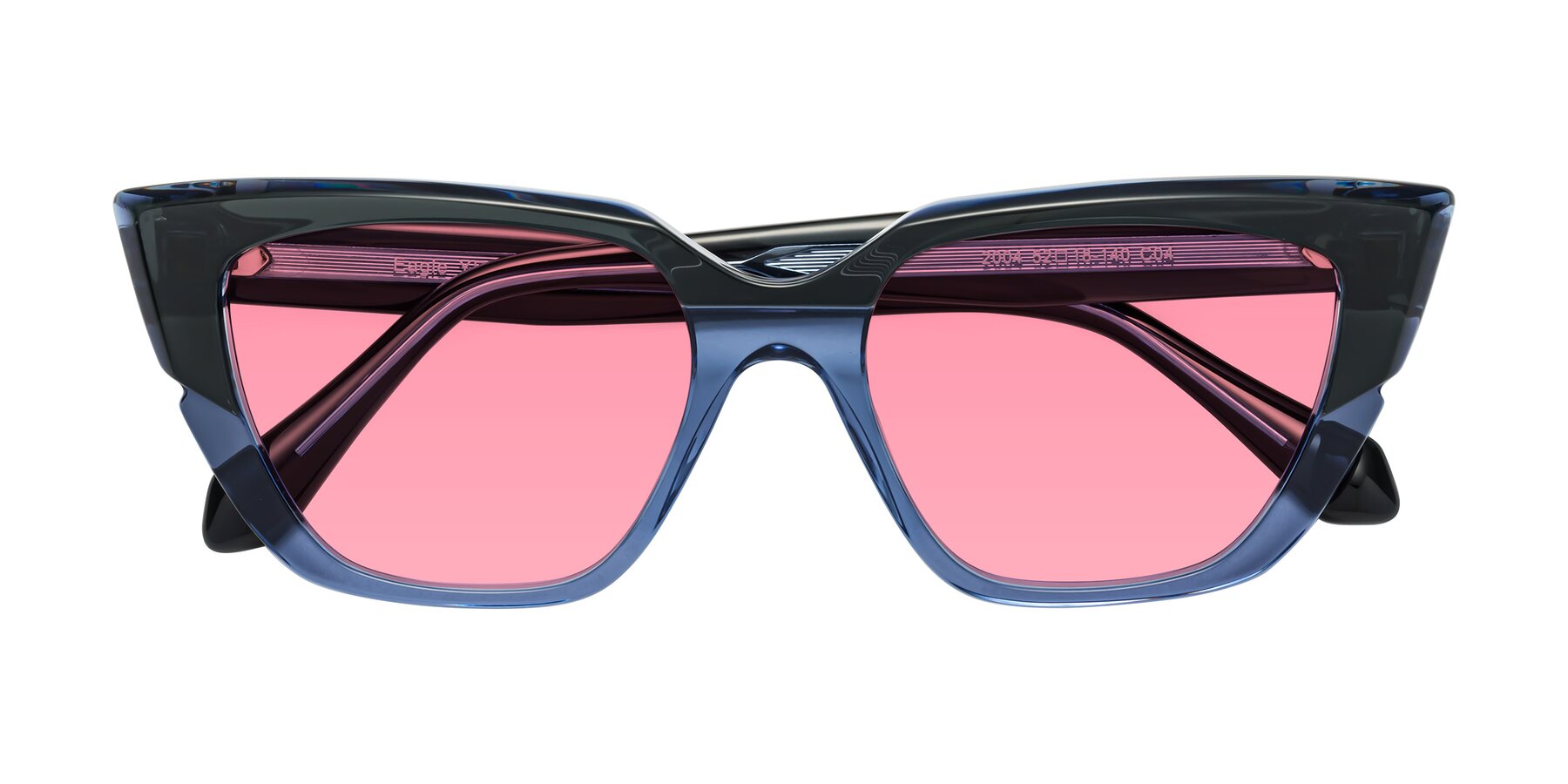 Folded Front of Eagle in Dark Green-Blue with Pink Tinted Lenses