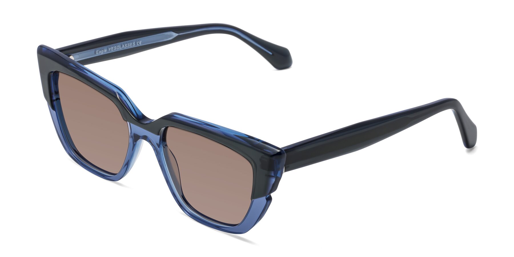 Angle of Eagle in Dark Green-Blue with Medium Brown Tinted Lenses