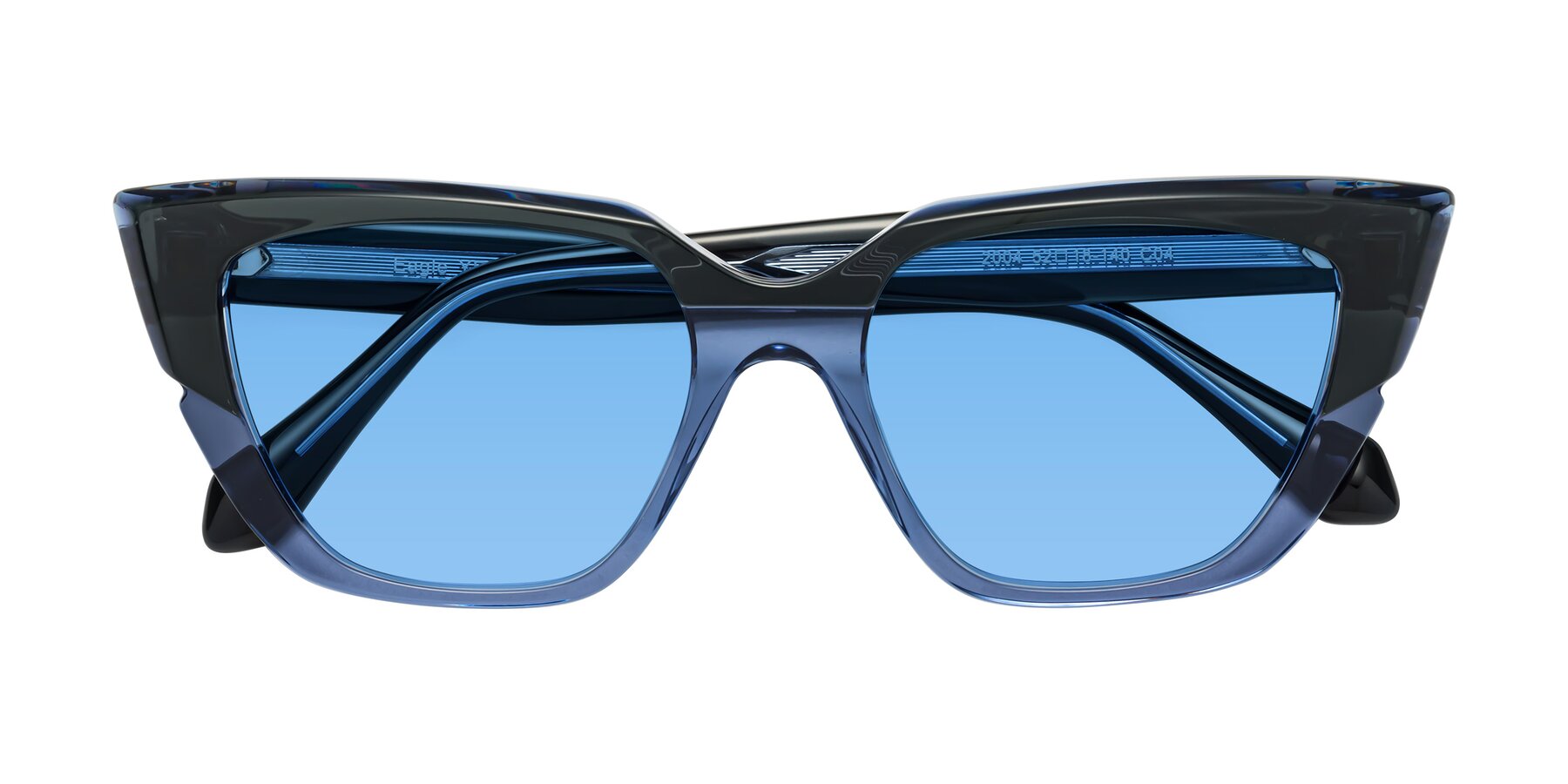 Folded Front of Eagle in Dark Green-Blue with Medium Blue Tinted Lenses