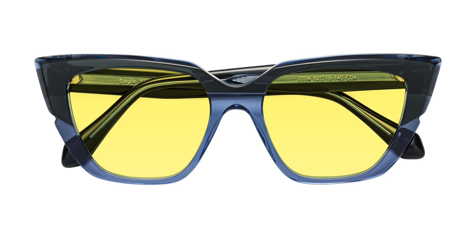 Folded Front of Eagle in Dark Green-Blue with Medium Yellow Tinted Lenses