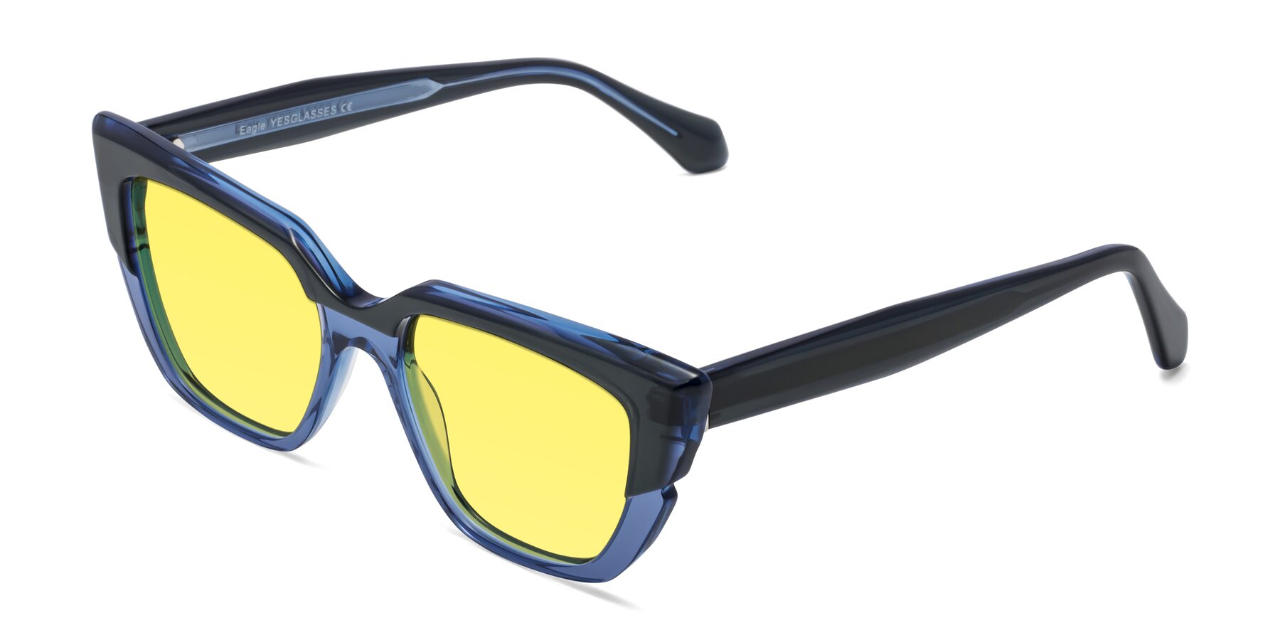 Angle of Eagle in Dark Green-Blue with Medium Yellow Tinted Lenses