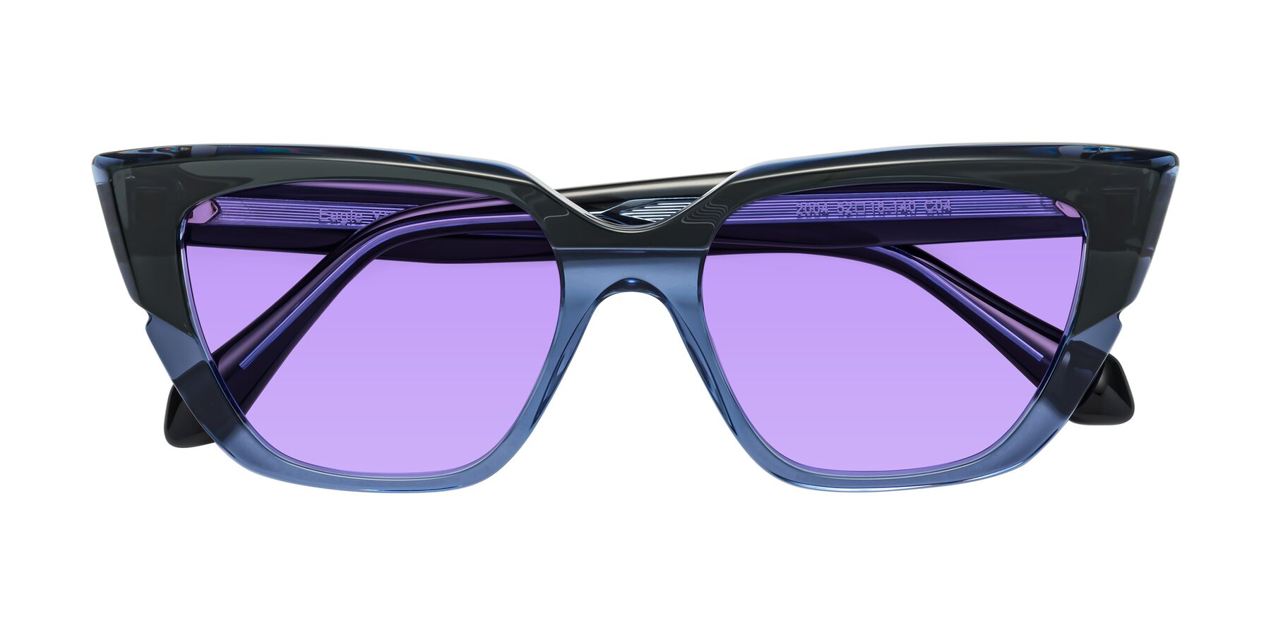 Folded Front of Eagle in Dark Green-Blue with Medium Purple Tinted Lenses