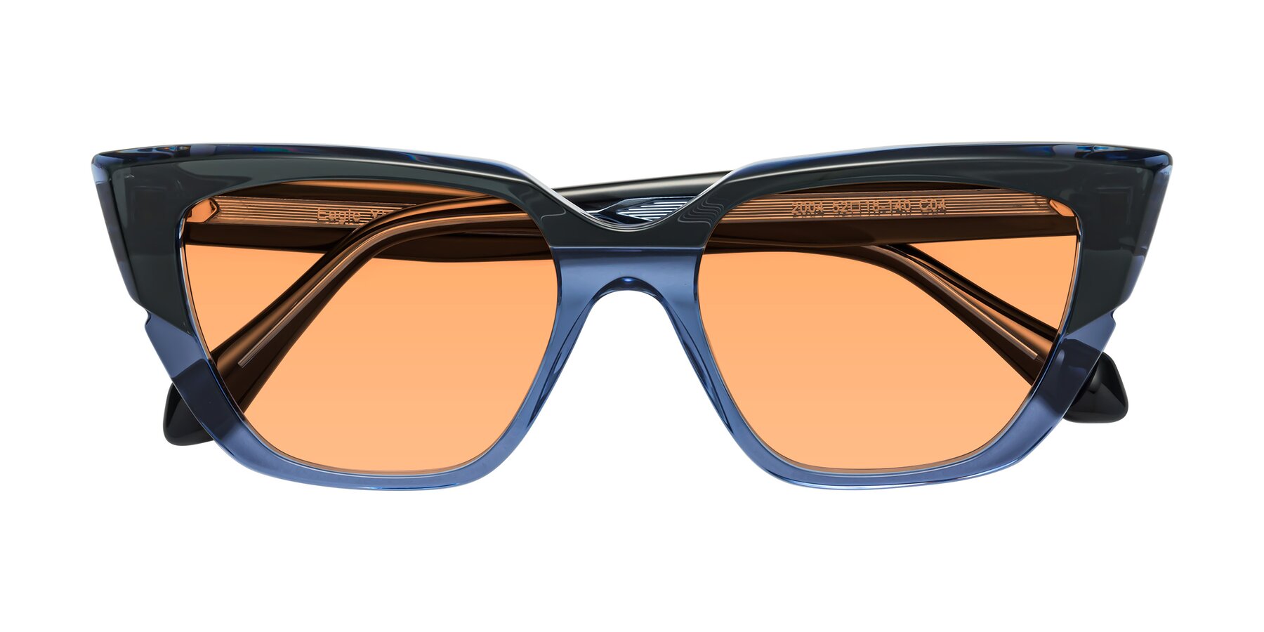 Folded Front of Eagle in Dark Green-Blue with Medium Orange Tinted Lenses