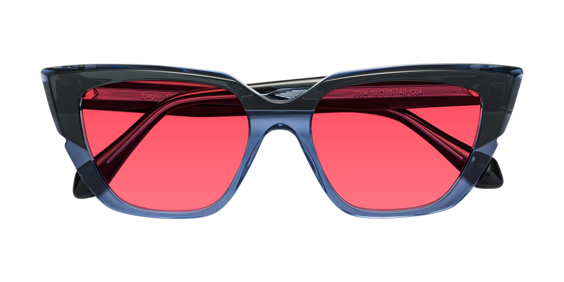Folded Front of Eagle in Dark Green-Blue with Red Tinted Lenses
