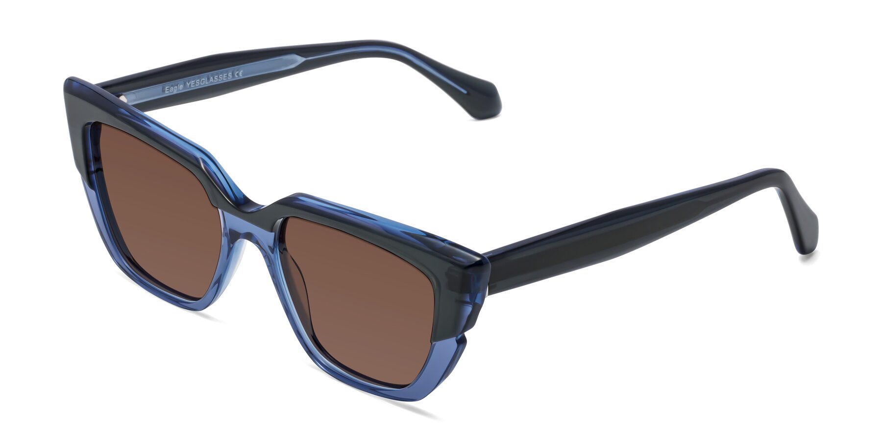 Angle of Eagle in Dark Green-Blue with Brown Tinted Lenses