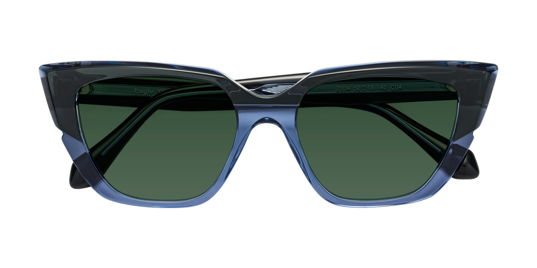 Folded Front of Eagle in Dark Green-Blue with Green Tinted Lenses