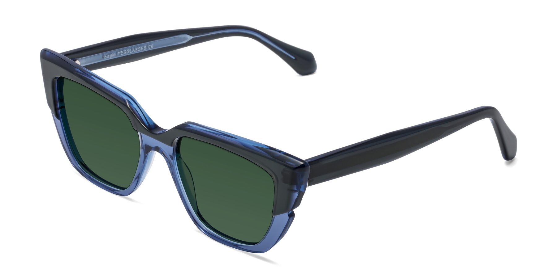 Angle of Eagle in Dark Green-Blue with Green Tinted Lenses
