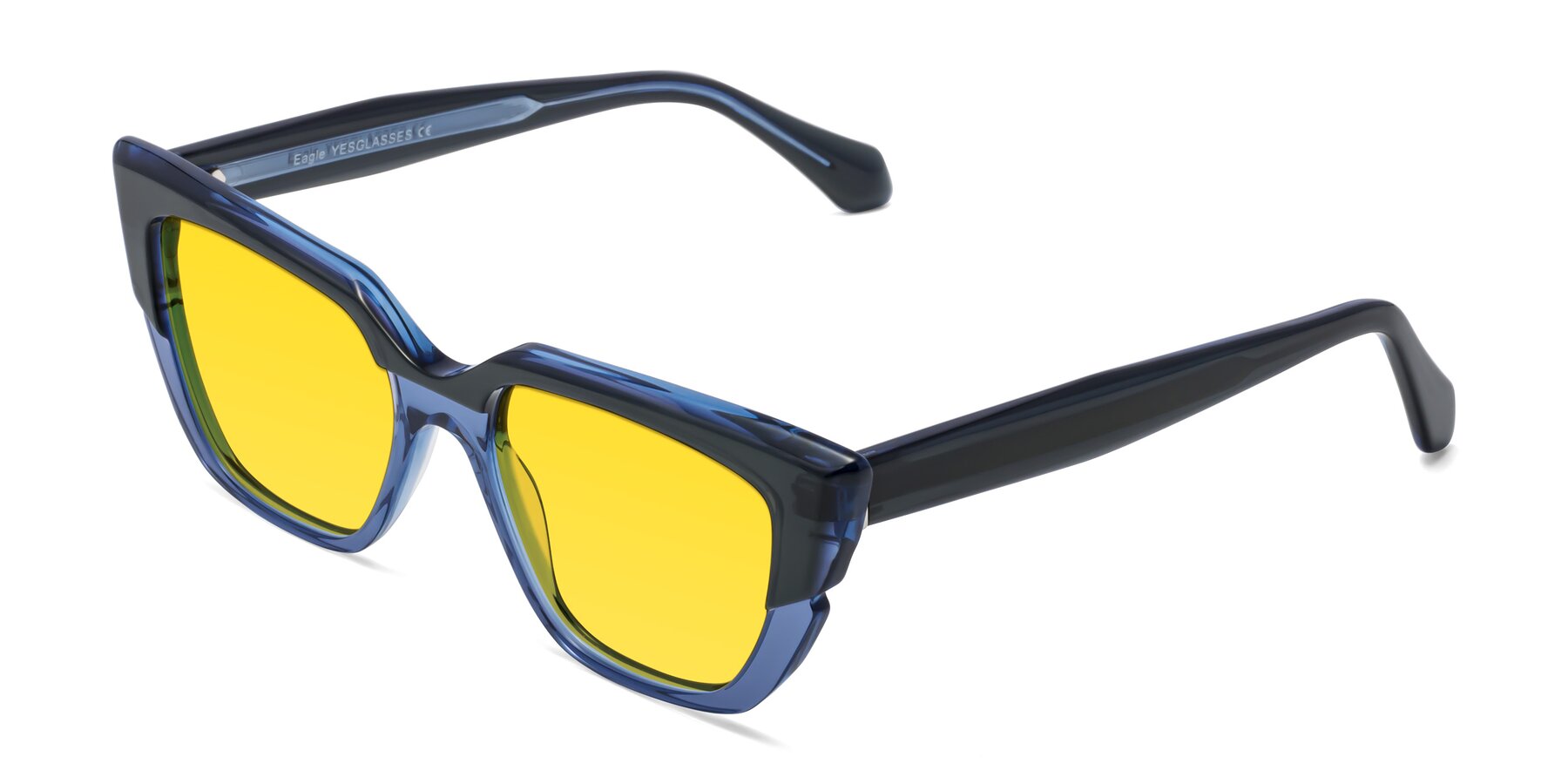 Angle of Eagle in Dark Green-Blue with Yellow Tinted Lenses
