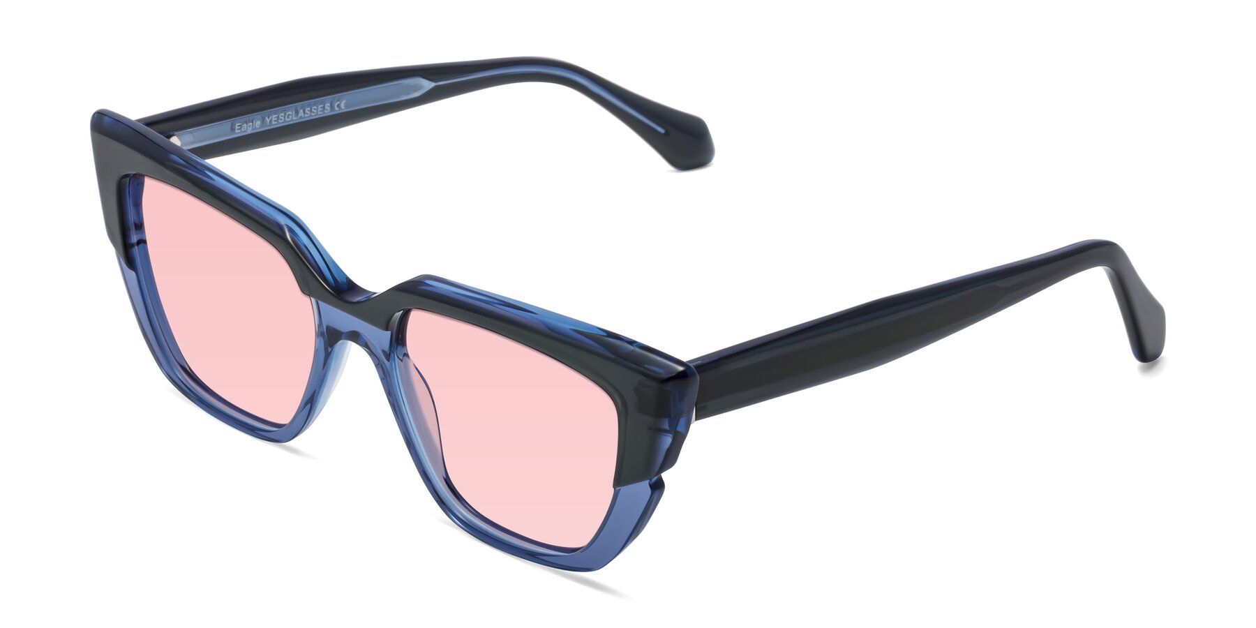 Angle of Eagle in Dark Green-Blue with Light Garnet Tinted Lenses