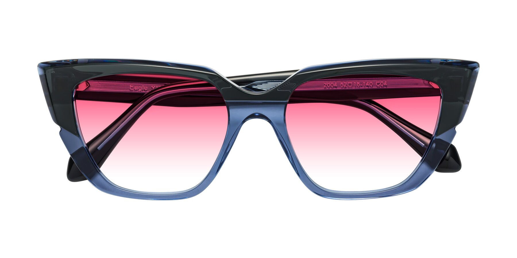 Folded Front of Eagle in Dark Green-Blue with Pink Gradient Lenses