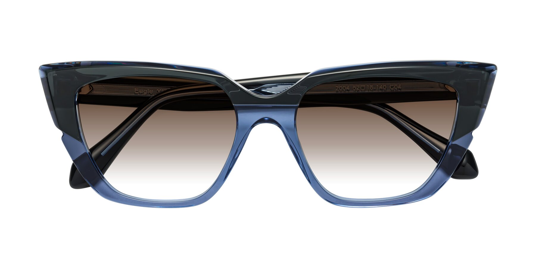 Folded Front of Eagle in Dark Green-Blue with Brown Gradient Lenses