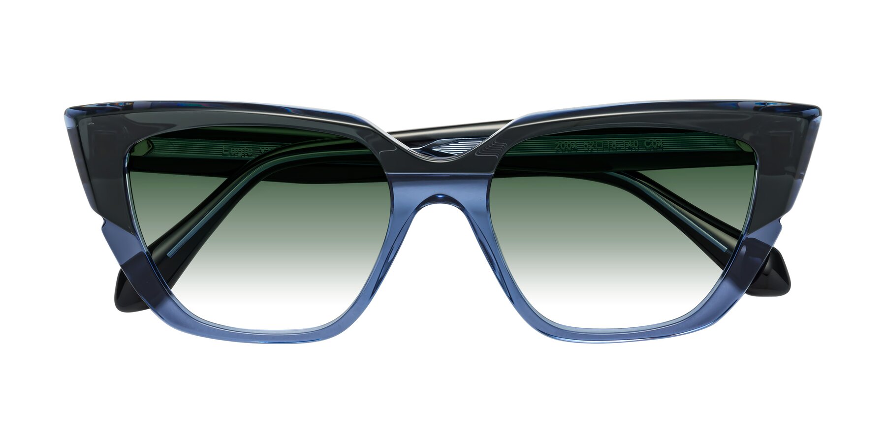 Folded Front of Eagle in Dark Green-Blue with Green Gradient Lenses