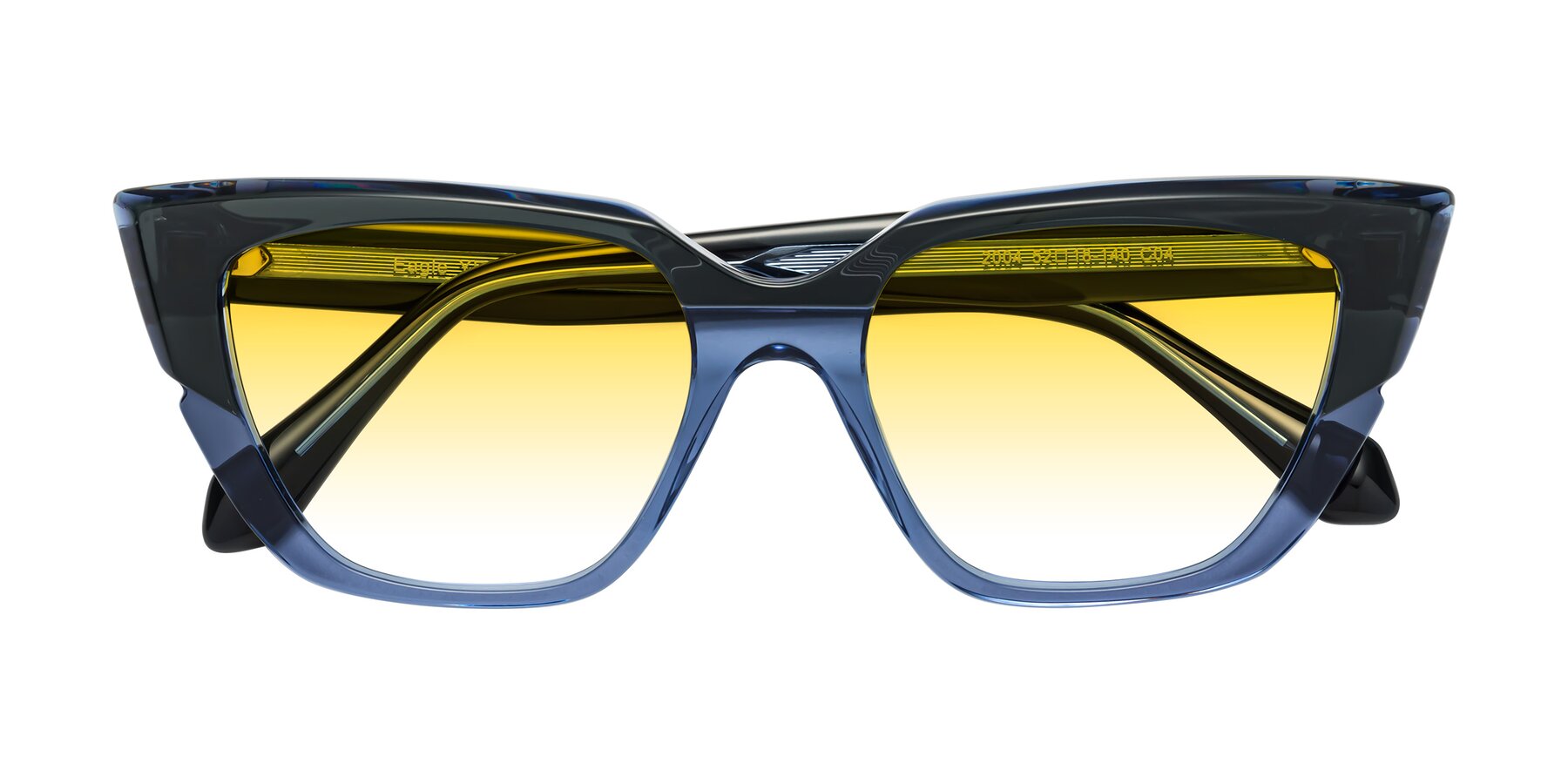 Folded Front of Eagle in Dark Green-Blue with Yellow Gradient Lenses