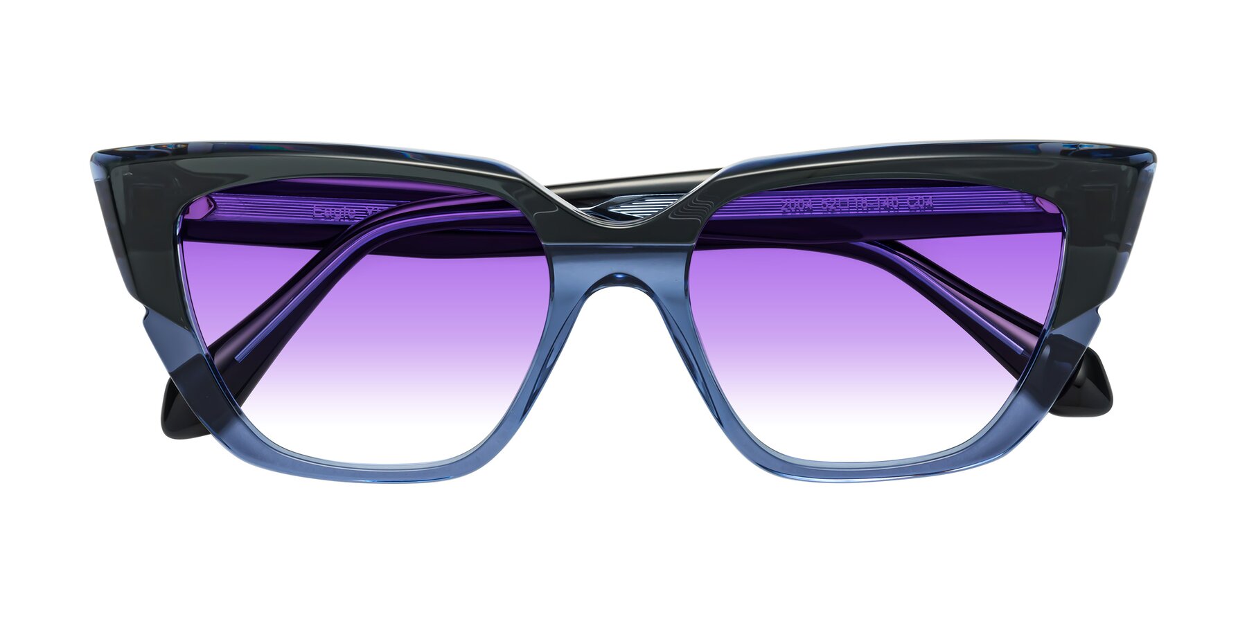Folded Front of Eagle in Dark Green-Blue with Purple Gradient Lenses