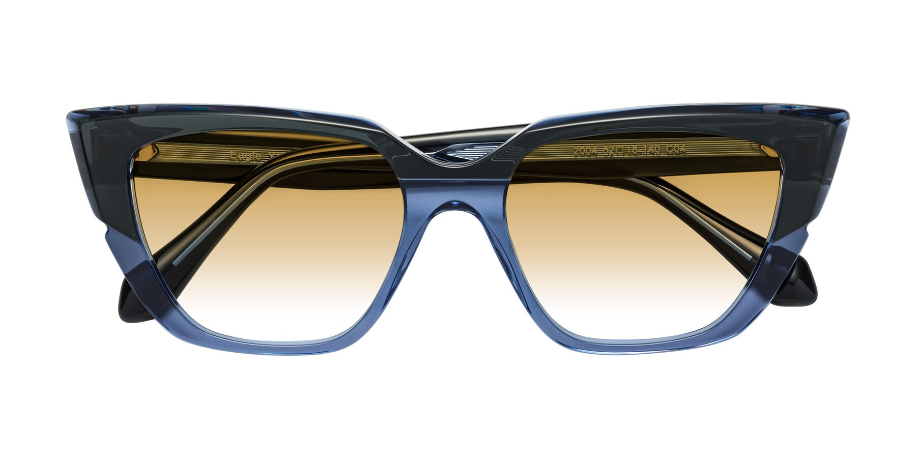 Folded Front of Eagle in Dark Green-Blue with Champagne Gradient Lenses