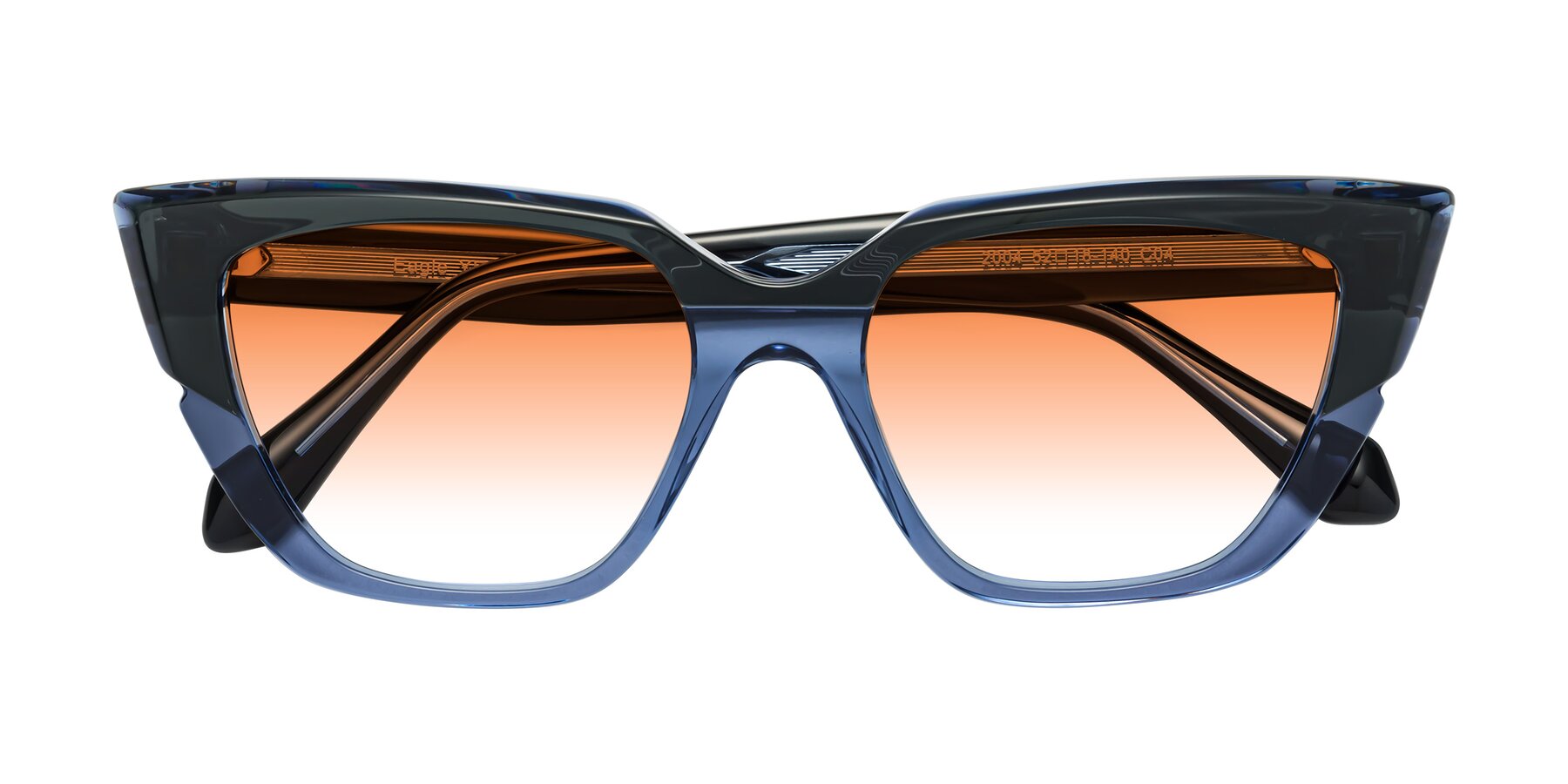 Folded Front of Eagle in Dark Green-Blue with Orange Gradient Lenses